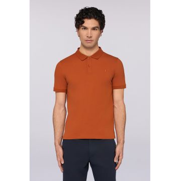 Tricou polo din amestec de bumbac - Portocaliu inchis