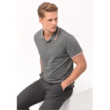 Tricou polo  O-Harper pentru barbati - gri melange