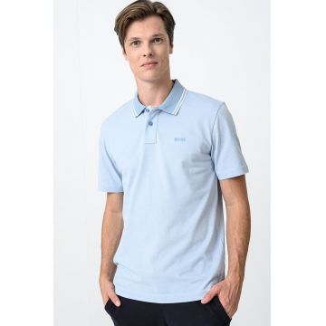 Tricou polo relaxed-fit - Albastru glaciar
