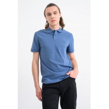 Tricou polo slim fit Passenger - Albastru prafuit/Albastru