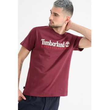 Tricou regular fit cu logo brodat - Violet tyrian