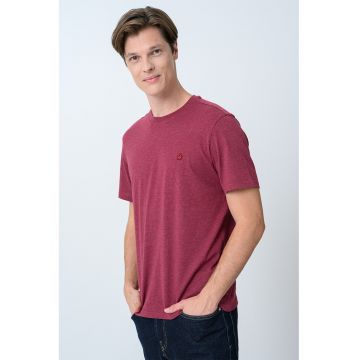 Tricou relaxed fit din bumbac organic - Visiniu