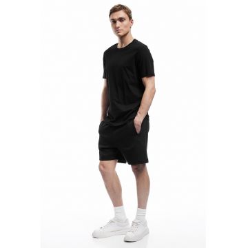 Tricou slim fit de bumbac - Negru