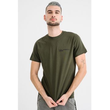 Tricou slim fit de bumbac organic - Kaki inchis
