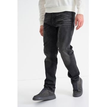 Blugi regular-fit cu aspect decolorat - Gri antracit