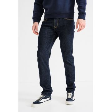 Blugi slim fit cu croiala conica - Albastru inchis