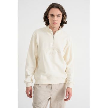 Bluza de trening cu fenta cu fermoar Bleecker - Crem