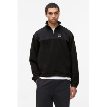 Bluza de trening cu fenta cu fermoar - Negru