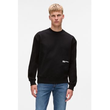 Bluza de trening din bumbac organic cu imprimeu text - Negru