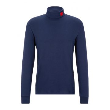 Bluza slim fit cu guler inalt Derollo - Albastru royal