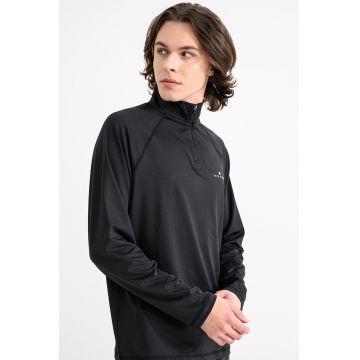 Bluza slim fit cu model text - Negru