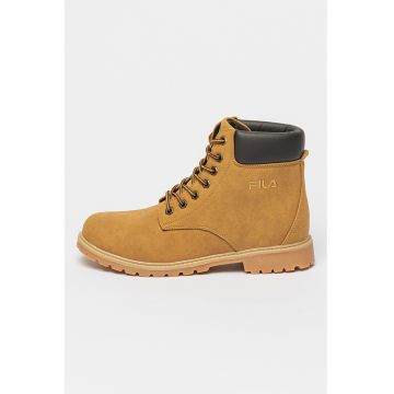 Bocanci mid-cut de piele ecologica Maverick - Caramel