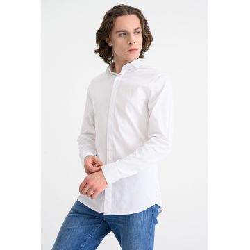 Camasa uni din amestec de bumbac - Alb optic