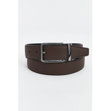 Curea reversibila de piele ecologica - Negru/Maro