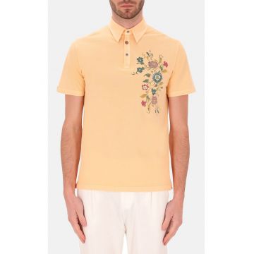 Distretto - Tricou polo din bumbac cu imprimeu floral