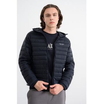 Geaca cu gluga si buzunare laterale - Albastru ultramarin