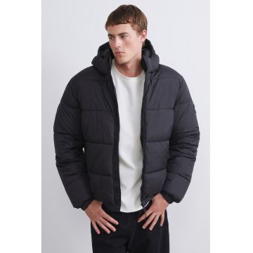 Geaca cu vatelina si gluga - Negru