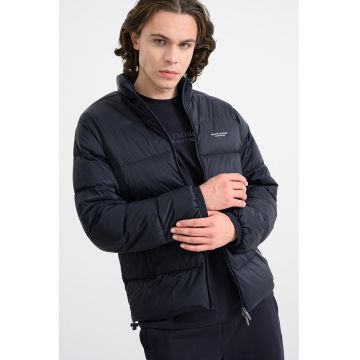 Geaca cu vatelina si guler inalt - Albastru ultramarin