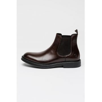 Ghete Chelsea de piele Lenard - Maro cognac
