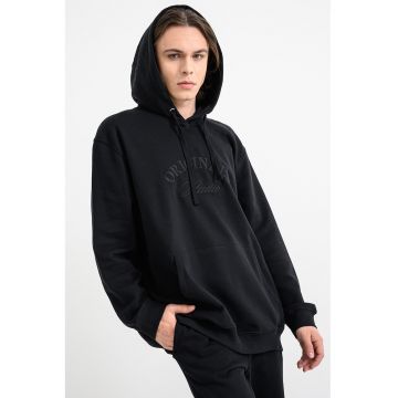 Hanorac cu aplicatie logo - Negru