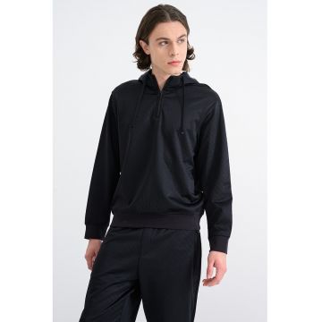 Hanorac cu fenta cu fermoar - Negru