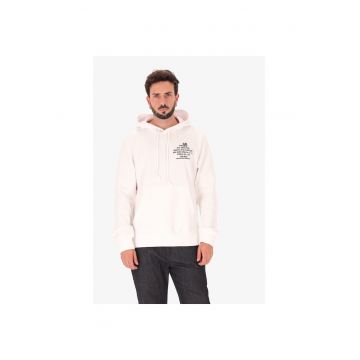 Hanorac cu imprimeu text - Alb