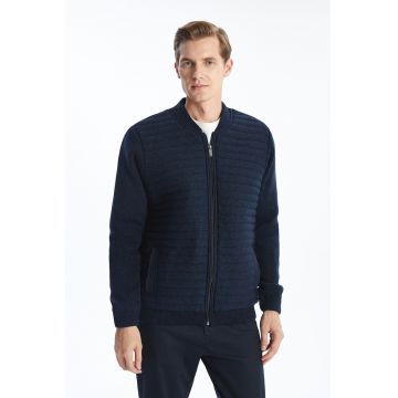 Jacheta bomber cu model uni - Albastru ultramarin