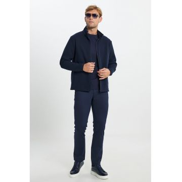 Jacheta cu fermoar si buzunare - Albastru ultramarin
