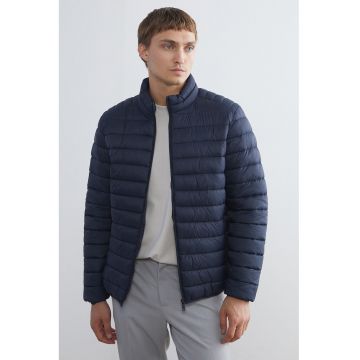 Jacheta matlasata cu guler scurt - Bleumarin