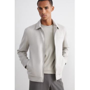Jacheta uni cu fermoar - Gri deschis
