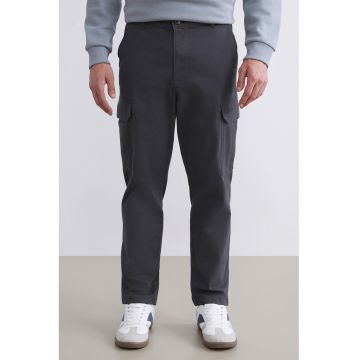 Pantaloni cargo cu croiala dreapta - Gri antracit