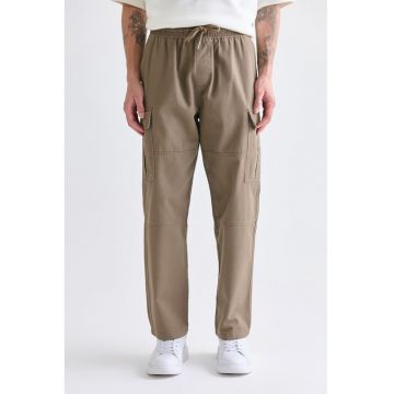 Pantaloni cargo de bumbac - Maro