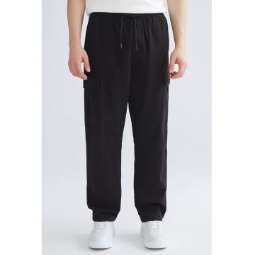 Pantaloni cargo de bumbac - Negru