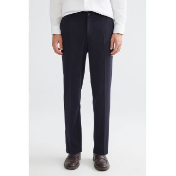 Pantaloni chino cu talie medie - Bleumarin