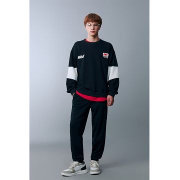 Pantaloni de trening cu buzunare cu fermoar - Bleumarin