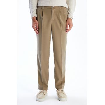 Pantaloni eleganti cu talie elastica - Bej