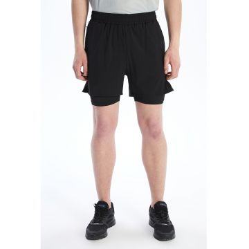 Pantaloni scurti cu buzunare laterale - Negru