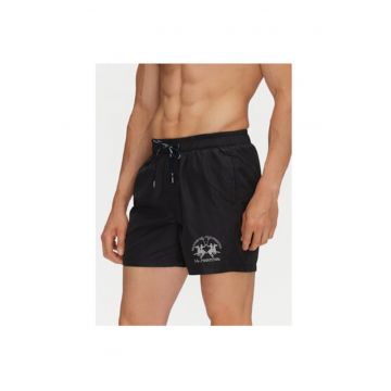 Pantaloni scurti de baie barbati  PL115 - Poliester - Negru - Negru