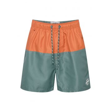 Pantaloni scurti de baie Resort  portocaliu - verde marin 4XL - Multicolor