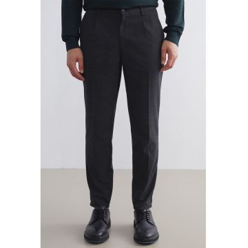 Pantaloni uni cu buzunare oblice - Gri antracit