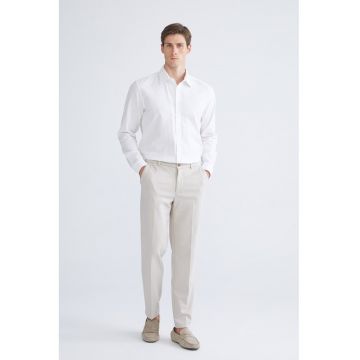 Pantaloni uni cu croiala conica - Bej deschis