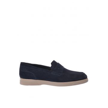 Pantofi loafer din piele intoarsa - Albastru