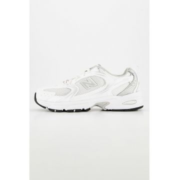 Pantofi sport cu insertii de plasa 530 - Alb optic/Argintiu