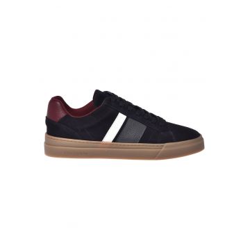 Pantofi sport de piele intoarsa cu insertii de piele - Albastru