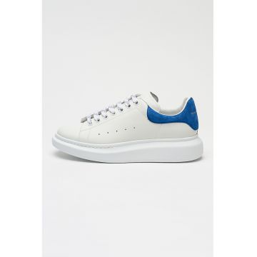 Pantofi sport din piele si piele intoarsa - Alb/Albastru