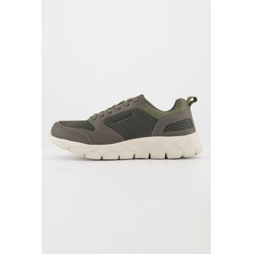 Pantofi sport low-cut cu garnituri de piele ecologica Ram - Kaki/Gri inchis