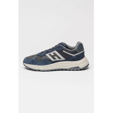 Pantofi sport low-cut cu garnituri de piele Hyperlight - Albastru inchis