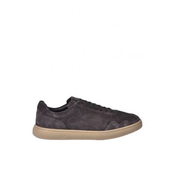 Pantofi sport low-cut de piele intoarsa - Gri