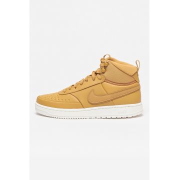 Pantofi sport mid-high cu insertii de piele Court Vision Mid WNTR - Maro deschis