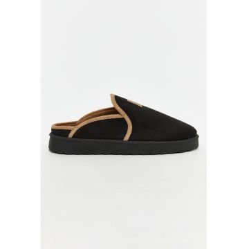 Papuci textili - Negru/Caramel